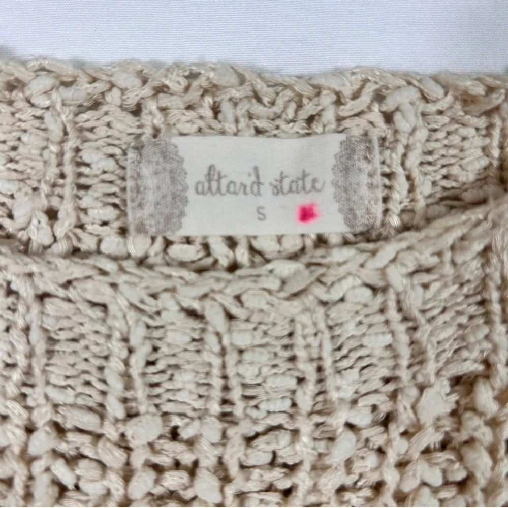 Altar'd State Textured Fringe Sweater - Cream - Picture 2 of 8